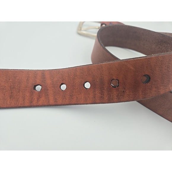 Phantasmagoria 1 1/2"  Brown Leather Belt 34-38 Made In ITALY - Picture 4 of 4